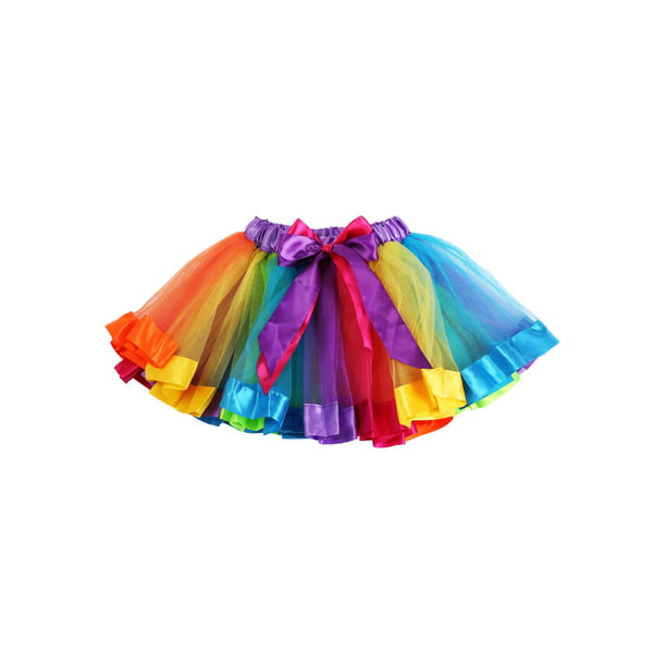 Easter Dress Rainbow Chevron Striped Pettiskirt Skirt Tutu Girl Clothing 1-8y 